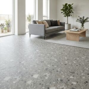 Amtico Spacia Piazza Caldera luxury vinyl flooring room interior - photorealistic room shot