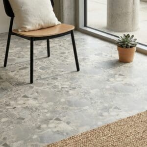 Amtico Spacia Piazza Montara luxury vinyl flooring detailed view - photorealistic room shot