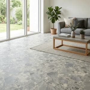 Amtico Spacia Piazza Montara luxury vinyl flooring room interior - photorealistic room shot