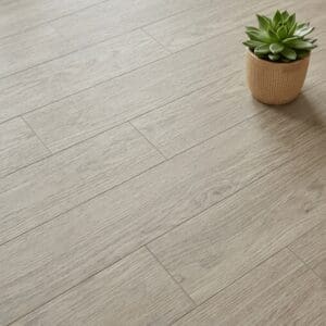 Amtico Spacia Saunton Oak luxury vinyl flooring close-up texture - photorealistic room shot