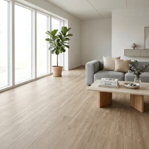 Amtico Spacia Saunton Oak luxury vinyl flooring room interior - photorealistic room shot