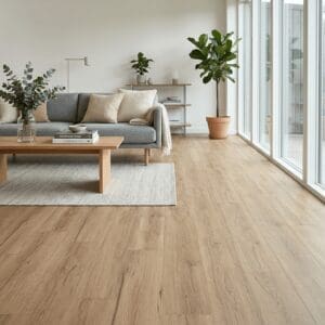 Amtico Spacia Tailor Oak luxury vinyl flooring room interior - photorealistic room shot