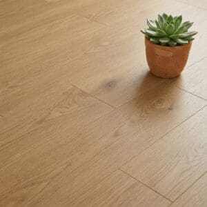 Amtico Spacia Tetbury Oak luxury vinyl flooring close-up texture - photorealistic room shot