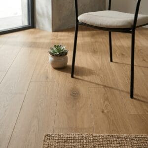 Amtico Spacia Tetbury Oak luxury vinyl flooring detailed view - photorealistic room shot