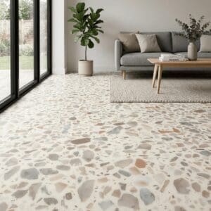 Amtico Spacia Vesper luxury vinyl flooring room interior - photorealistic room shot