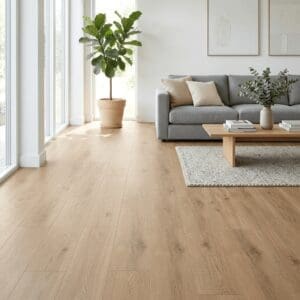 Amtico Spacia Westmere Oak luxury vinyl flooring room interior - photorealistic room shot