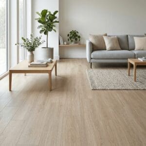 Amtico Spacia Wilton Oak luxury vinyl flooring room interior - photorealistic room shot