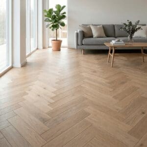 Barbridge Oak Herringbone engineered oak flooring room interior - photorealistic room shot