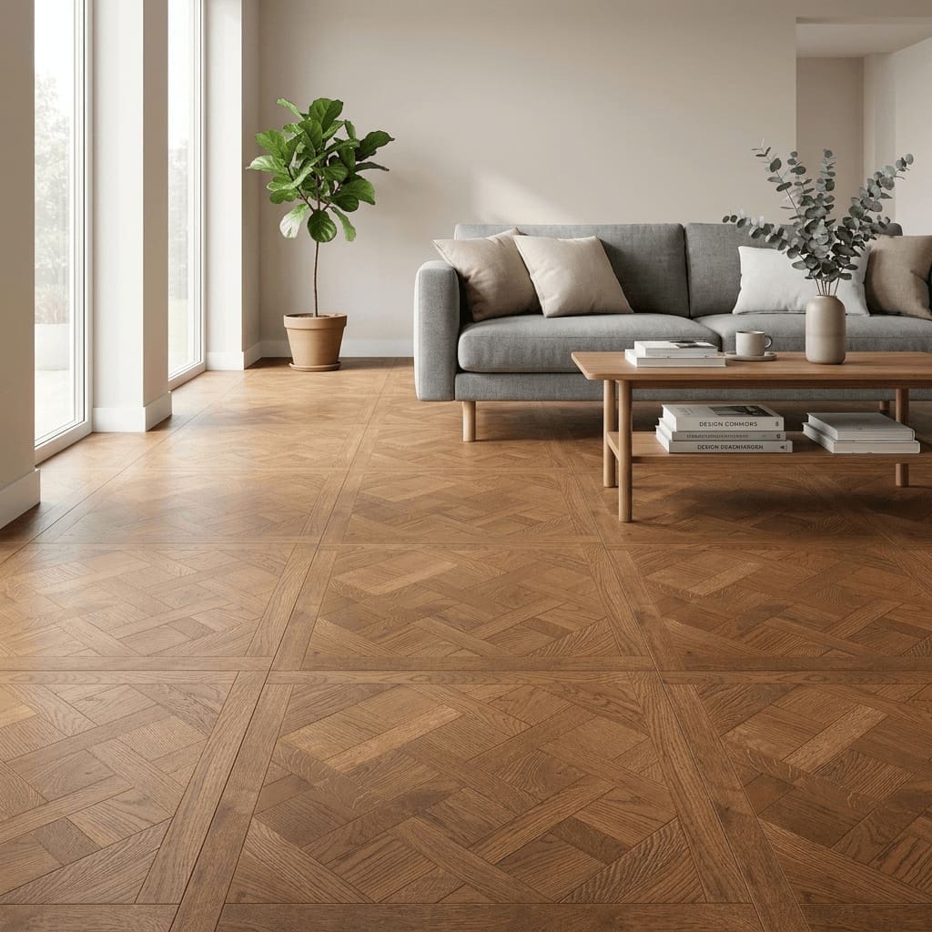 Belgrave Park Oak Versailles engineered oak flooring room interior - photorealistic room shot