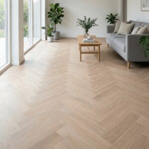 Blenheim Oak Herringbone luxury vinyl flooring room interior - photorealistic room shot