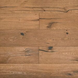 Bollington Oak distressed engineered wood flooring planks showing natural knots and brushed texture