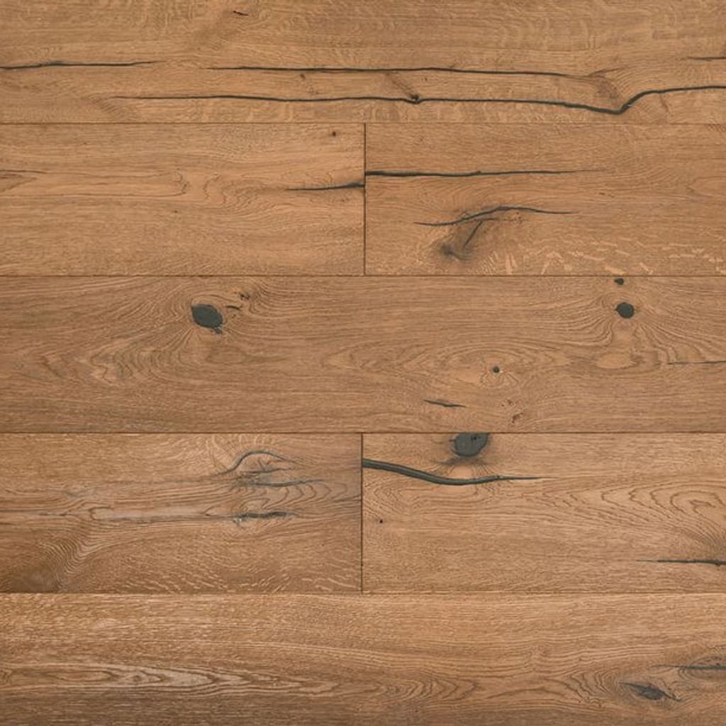 Bollington Oak distressed engineered wood flooring planks showing natural knots and brushed texture