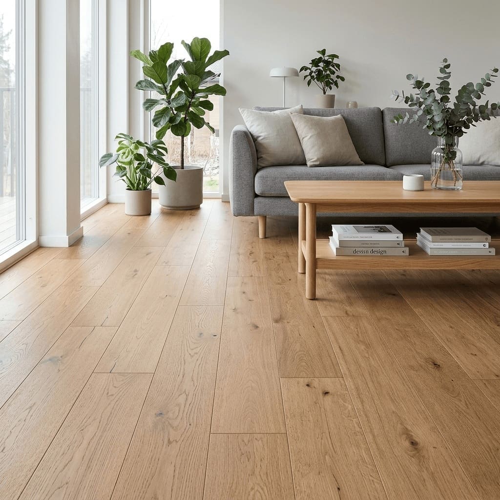 Bollington Oak engineered oak flooring room interior - photorealistic room shot