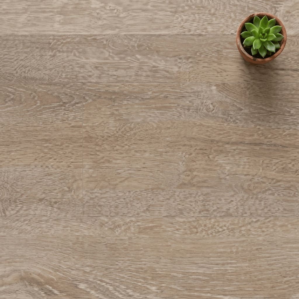 Bourton Oak luxury vinyl flooring close-up texture - photorealistic room shot