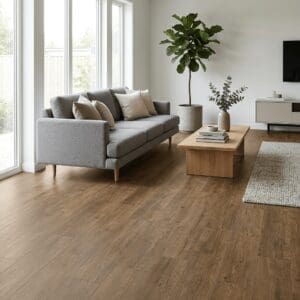 Brampton Chase Classics Distressed Oak luxury vinyl flooring room interior - photorealistic room shot