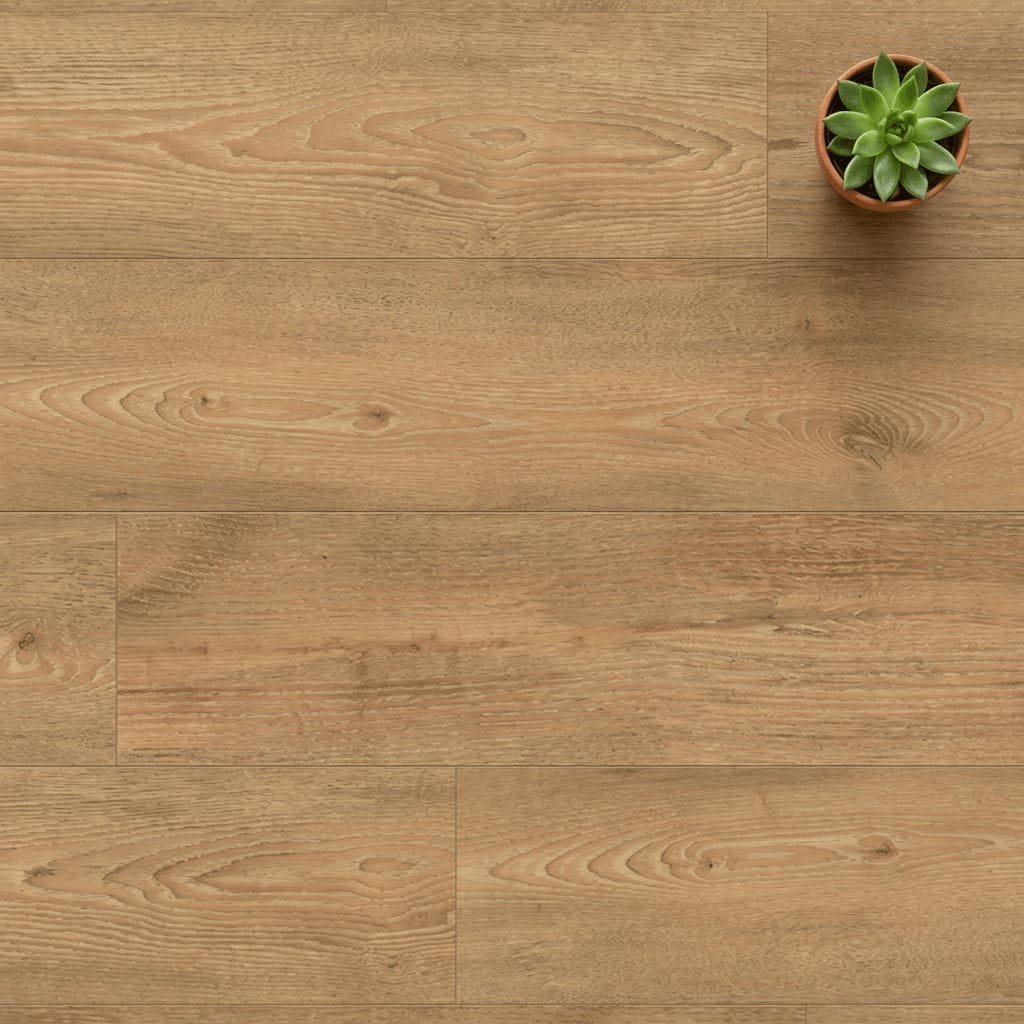 Brampton Chase Classics Farmhouse Oak luxury vinyl flooring close-up texture - photorealistic room shot