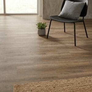 Brampton Chase Classics Frosted Oak luxury vinyl flooring detailed view - photorealistic room shot