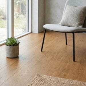 Brampton Chase Classics Old English Oak luxury vinyl flooring detailed view - photorealistic room shot