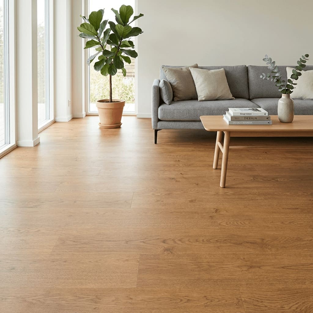 Brampton Chase Classics Old English Oak luxury vinyl flooring room interior - photorealistic room shot