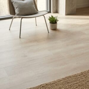 Brampton Chase Classics White Painted Oak luxury vinyl flooring detailed view - photorealistic room shot
