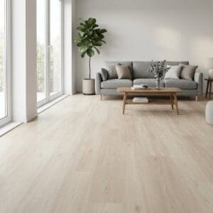 Brampton Chase Classics White Painted Oak luxury vinyl flooring room interior - photorealistic room shot
