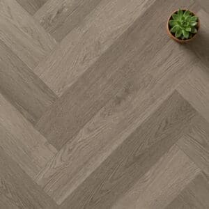 Brampton Chase Metro Trends Herringbone Camden luxury vinyl flooring close-up texture - photorealistic room shot