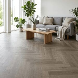 Brampton Chase Metro Trends Herringbone Camden luxury vinyl flooring room interior - photorealistic room shot