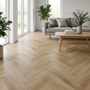Brampton Chase Metro Trends Herringbone Mayfair luxury vinyl flooring room interior - photorealistic room shot
