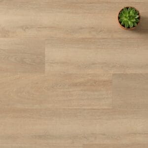 Brampton Chase Studio Designs Large Plank Blonde Oak luxury vinyl flooring close-up texture - photorealistic room shot