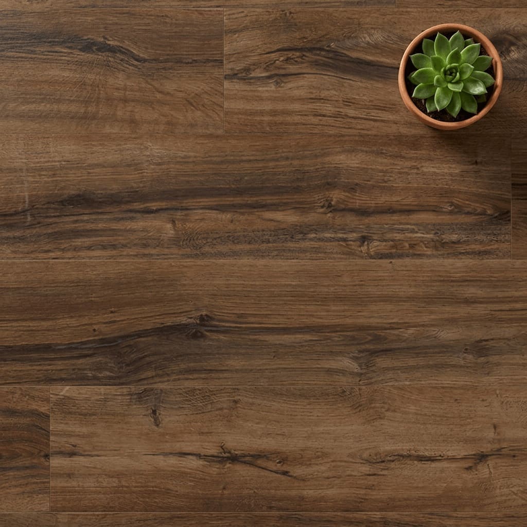 Brampton Chase Studio Designs Large Plank Chicory Haze luxury vinyl flooring close-up texture - photorealistic room shot