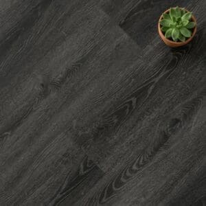 Brampton Chase Studio Designs Large Plank Ebony Oak luxury vinyl flooring close-up texture - photorealistic room shot