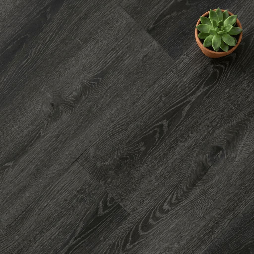 Brampton Chase Studio Designs Large Plank Ebony Oak luxury vinyl flooring close-up texture - photorealistic room shot