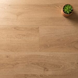 Brampton Chase Studio Designs Large Plank Natural Oiled Oak luxury vinyl flooring close-up texture - photorealistic room shot
