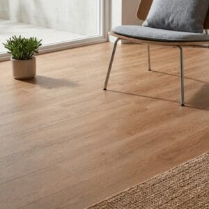 Brampton Chase Studio Designs Large Plank Natural Oiled Oak luxury vinyl flooring detailed view - photorealistic room shot