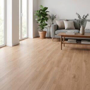 Brampton Chase Studio Designs Large Plank Natural Oiled Oak luxury vinyl flooring room interior - photorealistic room shot