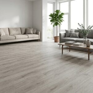 Brampton Chase Studio Designs Large Plank Pebble Shore luxury vinyl flooring room interior - photorealistic room shot