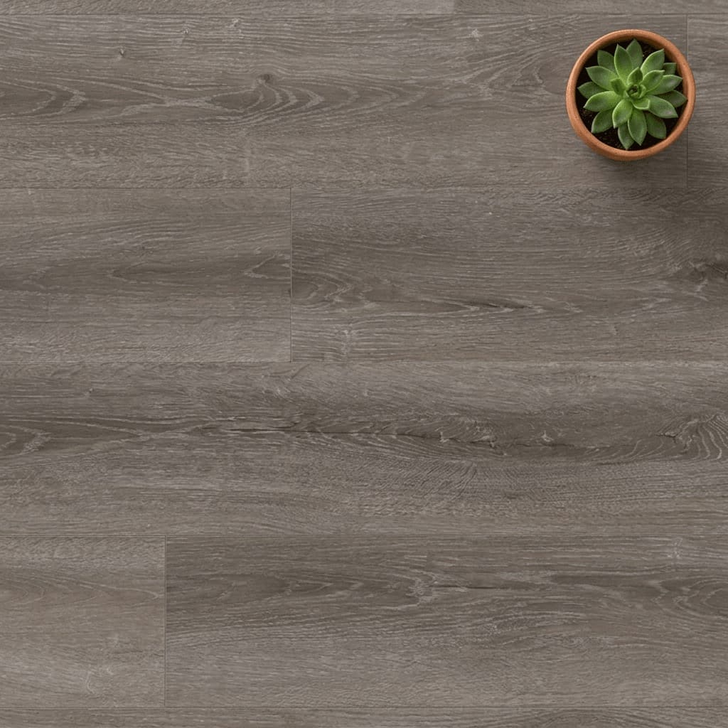 Brampton Chase Studio Designs Large Plank Urban Dusk luxury vinyl flooring close-up texture - photorealistic room shot