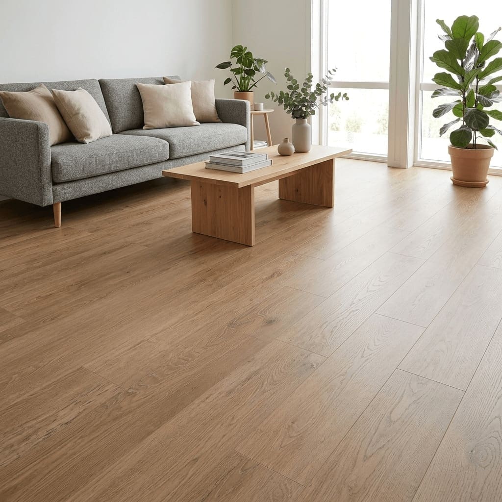 Broadway Oak luxury vinyl flooring room interior - photorealistic room shot