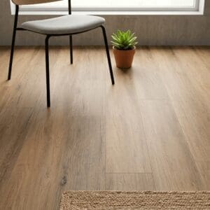 Burford Oak luxury vinyl flooring detailed view - photorealistic room shot