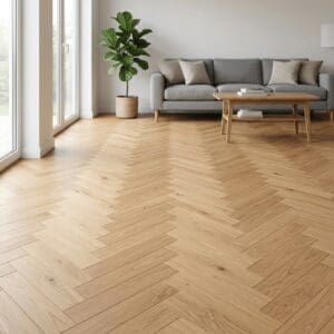 Burwardsley Oak Herringbone engineered oak flooring room interior - photorealistic room shot