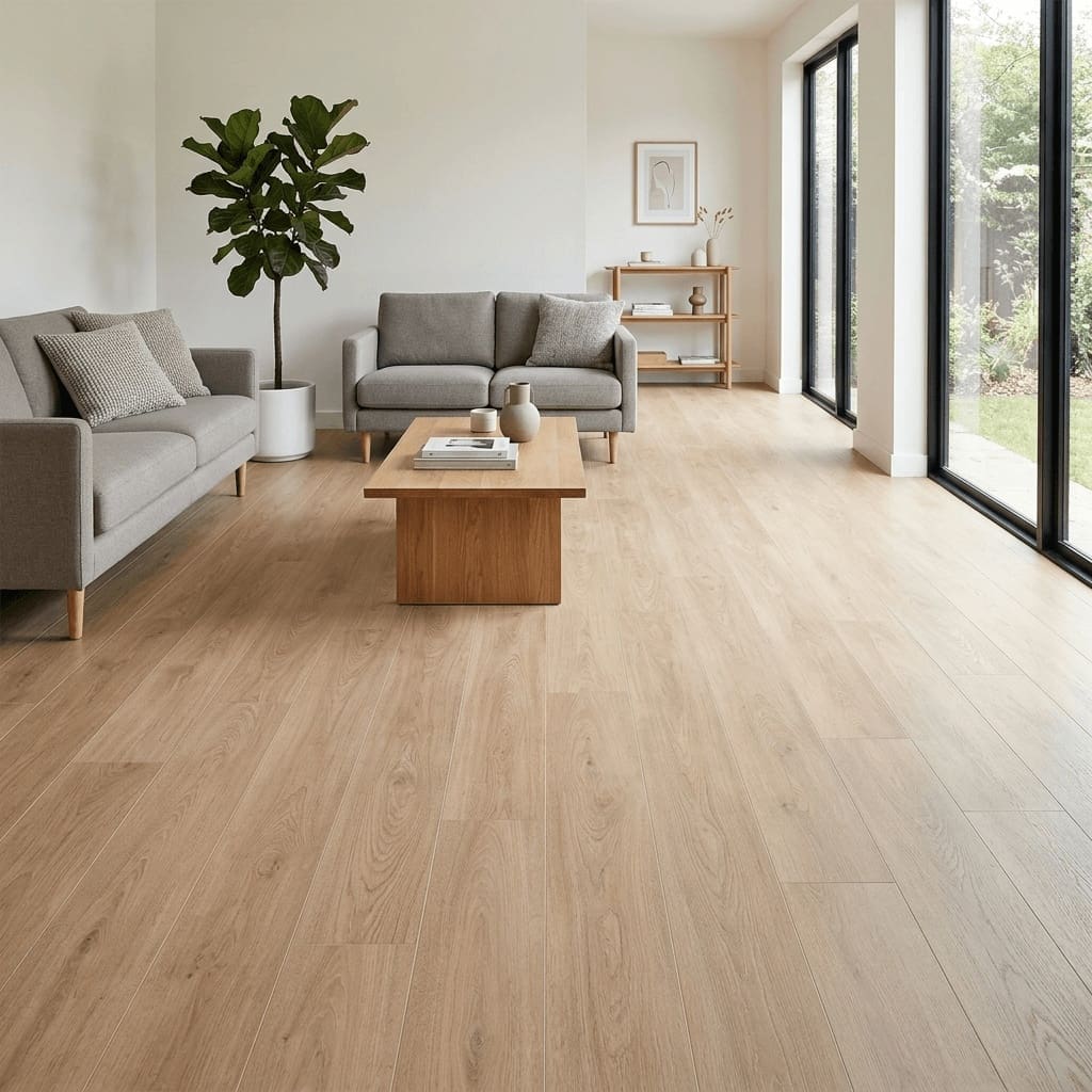 Campden Oak luxury vinyl flooring room interior - photorealistic room shot