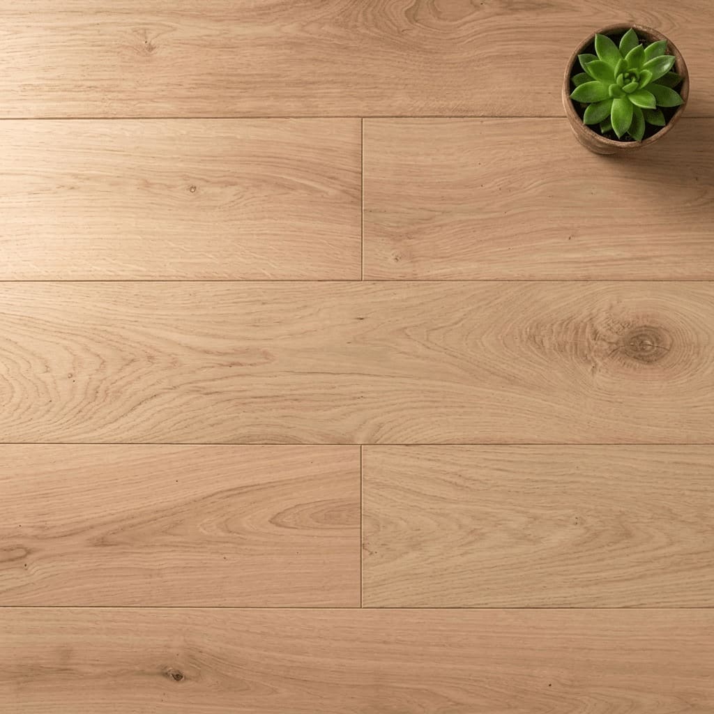 Cholmondeley Oak engineered oak flooring close-up texture - photorealistic room shot