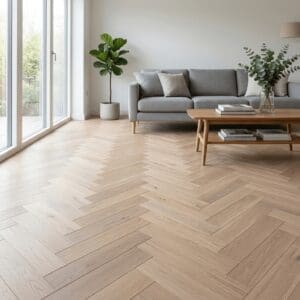 Cuddington Oak Herringbone engineered oak flooring room interior - photorealistic room shot