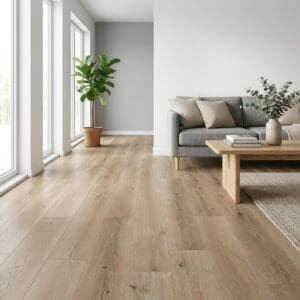 Daylesford Oak luxury vinyl flooring room interior - photorealistic room shot