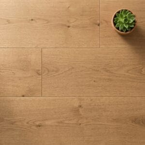 Dee Oak engineered oak flooring close-up texture - photorealistic room shot