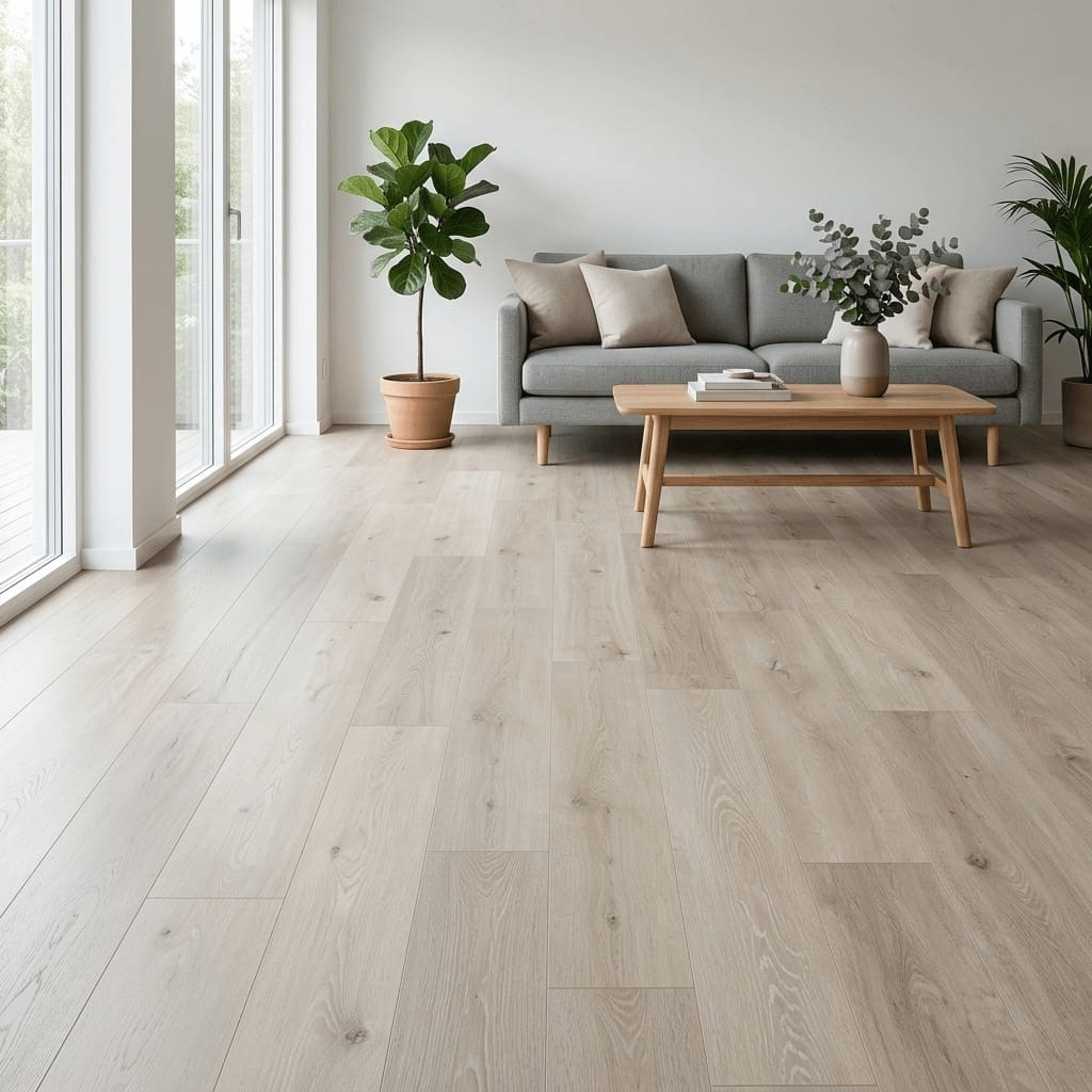 Dormy Oak luxury vinyl flooring room interior - photorealistic room shot