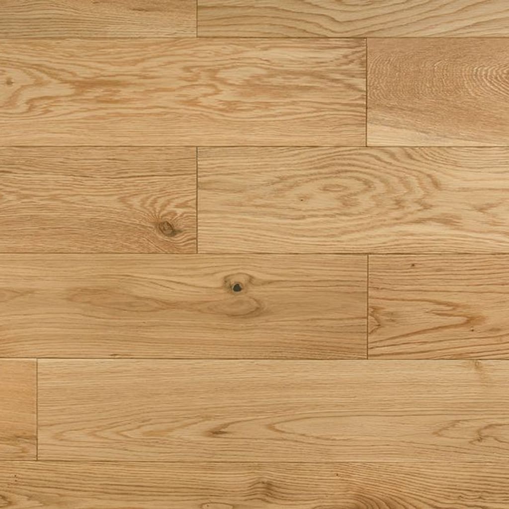 Overhead view of Eaton Oak engineered wood planks showing natural grain and brushed texture