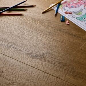 Elements Inspirations Barn Oak Plank EIP07 flooring with coloring book and pencils