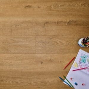 Elements Inspirations Barn Oak Plank EIP07 flooring with coloring book and pencils