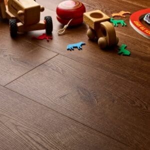Elements Inspirations Royal Oak Plank EIP08 luxury vinyl flooring with toys